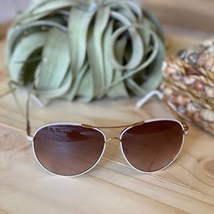 White Steve Madden Aviator Sunglasses